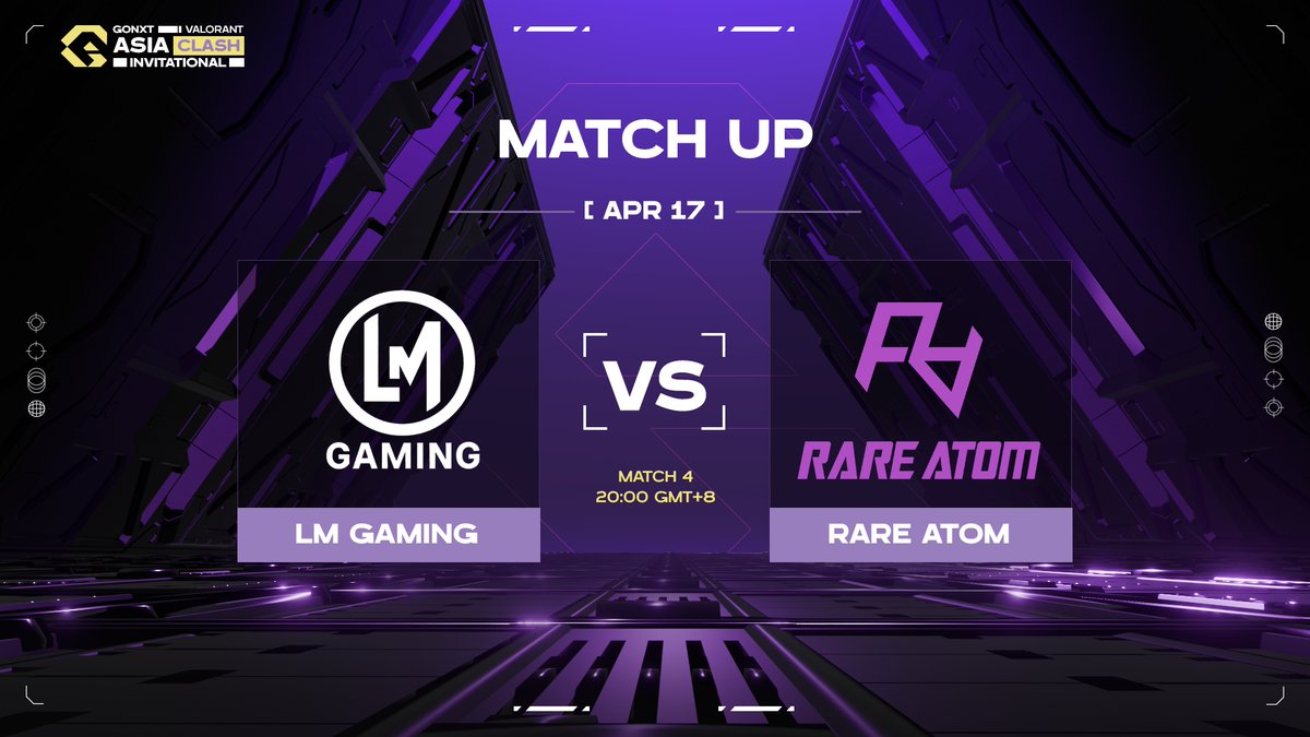 Today's matches Asia Clash Invitational Day 2

April17, 2025
[18:00 GMT+8] 4 Mans Only vs DRX Academy
[20:00 GMT+8] LM Gaming vs RA

#GoNxt #GoNxtValorant #Valorant #AsiaClash