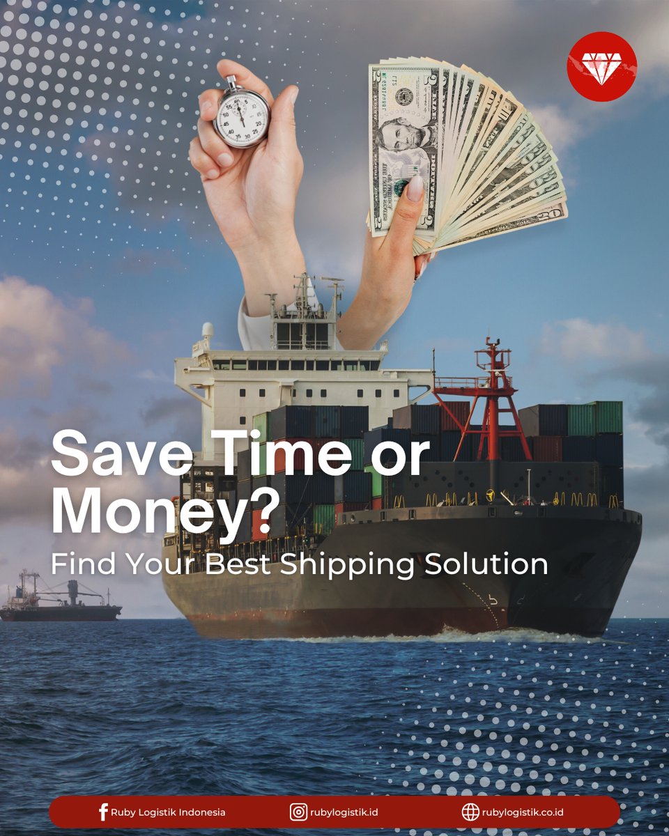 Rubylogistik's tweet image. Fast shipping or budget-friendly shipping? Which do you prefer? Let us know in the comments! 🚢👇

#rubylogistik #rubylogistikindonesia #rubygroup #morethanlogisticswearethesolution