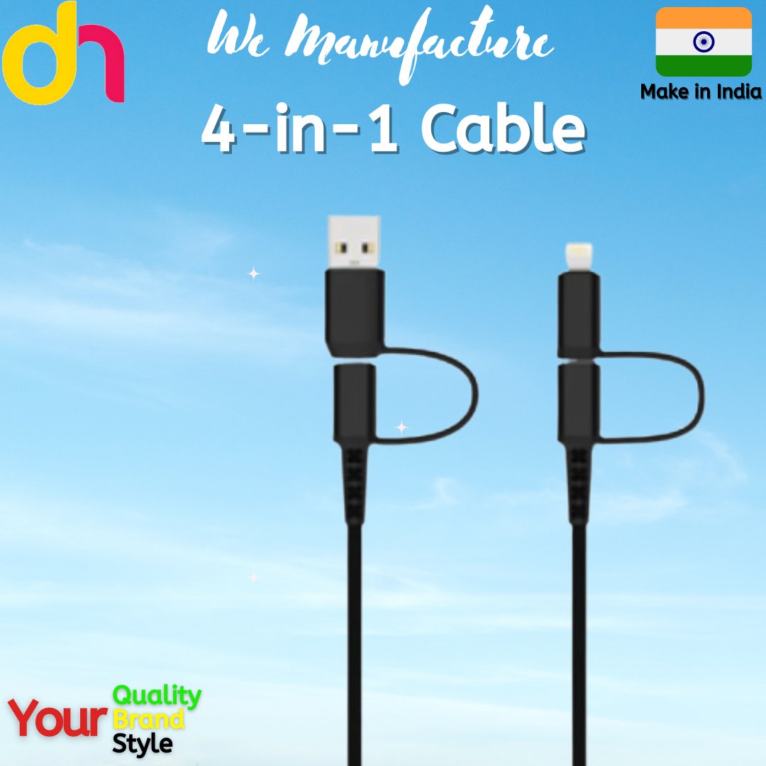 dimension_next_'s tweet image. Versatile Power – 4-in-1 Charging Cable, Made in India for Your Brand! 
Visit our site now - shorturl.at/GdBqf 
#4in1Cable #MultiChargingCable #UniversalCable #FastCharging #SmartCable #ChargingSolution
#MadeInIndia #IndianManufacturer #TechMadeInIndia #SupportLocal