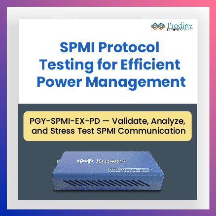 prodigytechno's tweet image. Debugging SPMI just got easier.
PGY-SPMI-EX-PD = Protocol analyzer + Exerciser.
✅ Low-power state simulation
✅ Error injection
✅ Role emulation
Perfect for IoT, mobile & automotive.
📷 prodigytechno.com/device/spmi-pr…
#SPMI #ProtocolTesting