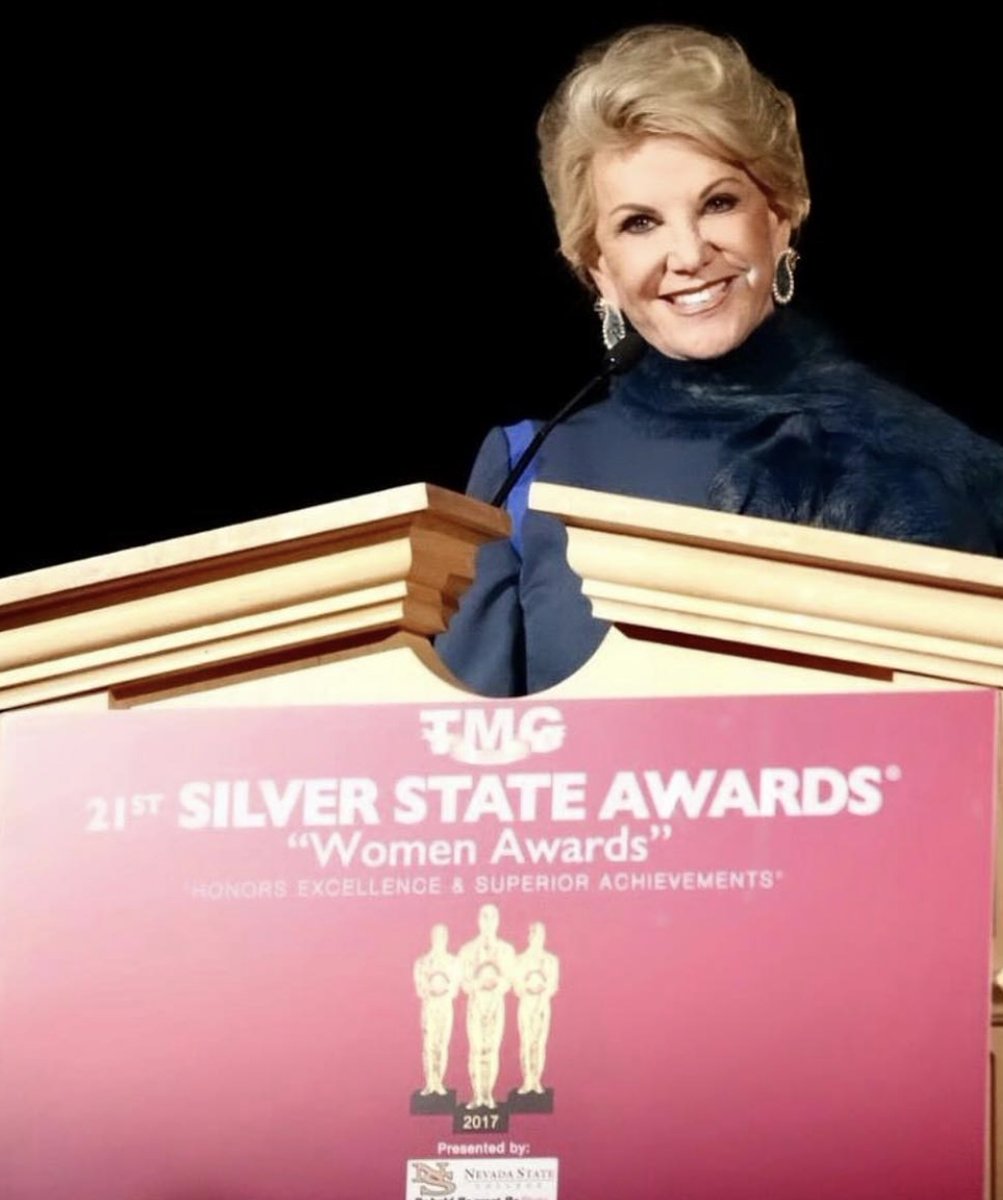 TMGAwards's tweet photo. Elaine Wynn, The iconic Trailblazer, passed away today. She was the recipient of the first Silver State Award -Trailblazer Award.
The Elaine Wynn - Trailblazer Award named in her honor will continue her legacy. #silverstateawards #Trailblazer #iconic #Philanthropist #visionary #leadership #womeninbusiness #WomenPower #enterpreneur #tmgentertainment #philanthropist #art #education #legacy #honor #Awards #awardwinning #casino  #wynn