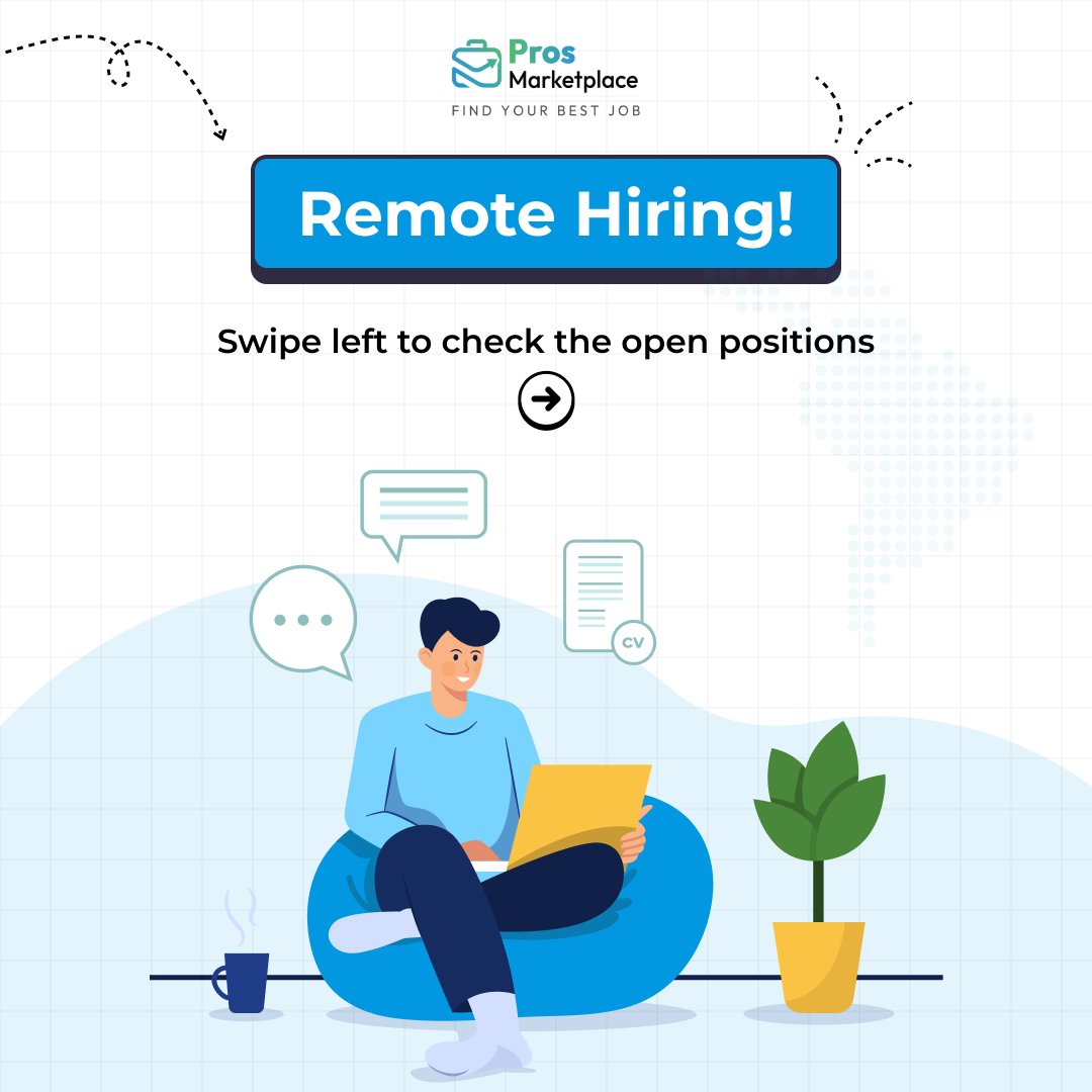 ProsMarketllc's tweet photo. Remote Hiring Alert! 💻

Your next big opportunity is just a swipe away!
Join top companies hiring in LATAM.

Don’t miss out—register today!
https://t.co/0No5Dn92Cs

#ProsMarketplace #RemoteHiring #WFH #RegisterToday #RemoteOpportunities https://t.co/DYDYqyR53m