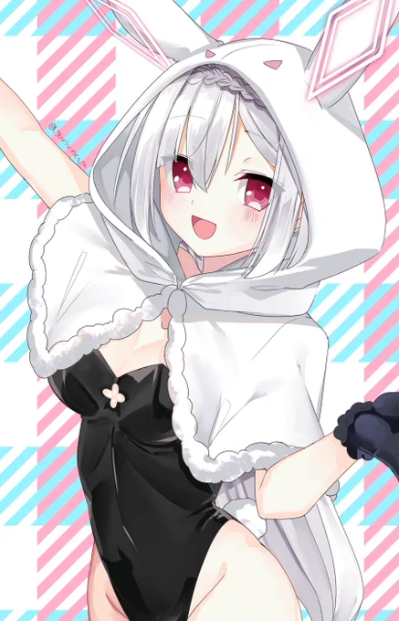 #美巴画帖 らくがき。この間素材で着てた雪ん子バニーが可愛かったのでそのイメージ
