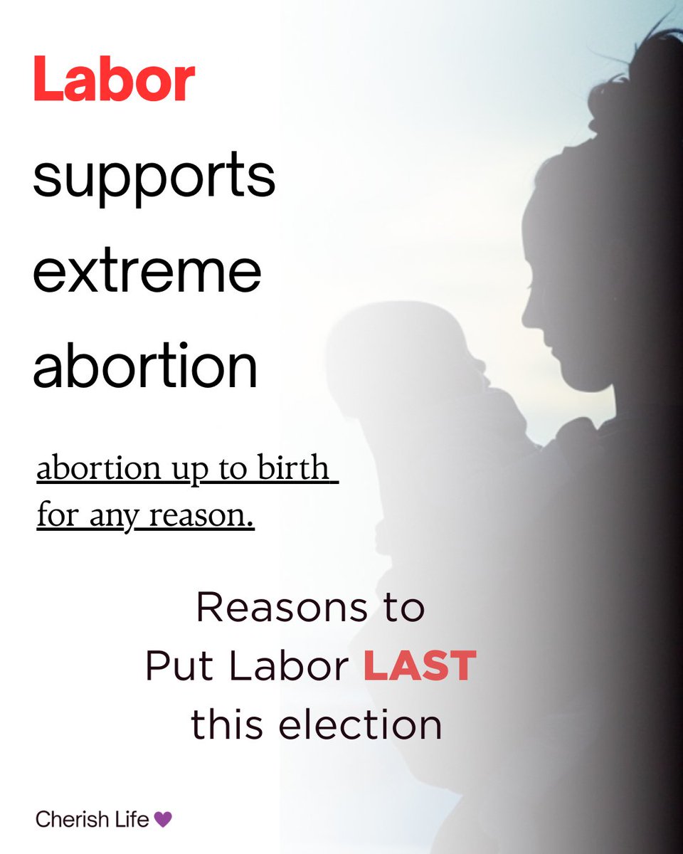 CherishLifeQLD's tweet photo. Reasons to PUT LABOR LAST this election

Listed the Abortion Pill RU-486 on the Pharmaceutical Benefits Scheme (PBS)

In 2013, the Labor government under Tanya Plibersek approved the listing of the abortion drug RU-486 (mifepristone) on the PBS, making medical/chemical abortions cheaper and more widely available. 

Support for Abortions Through Medicare

The federal Labor government has overseen a threefold increase in Medicare-subsidised medical terminations.  

Labors Longstanding Support for Abortion

Labor figures, including Prime minister Anthony Albanese,  have historically defended legal abortion.  This long-standing commitment to abortion has ended the life of countless Australian unborn children.

[1] ABC News. “Abortion pill RU486 and three cancer drugs added to the Pharmaceutical Benefits Scheme,” Accessed 14 April, 2025. https://t.co/GGI37oXLIo
[1] ABC News. “Additional funding for abortion access all but ruled out,” Accessed 14 April, 2025.
https://t.co/N66tUNmAXH
[1] They Vote For You. “Anthony Albanese voted generally for reproductive bodily autonomy”, Accessed 14 April, 2025. https://t.co/CtNbacL8eT
[1] The Guardian. “Labor's abortion policy: all the issues explained”, Accessed 14 April, 2025. https://t.co/BsGT99HeD4