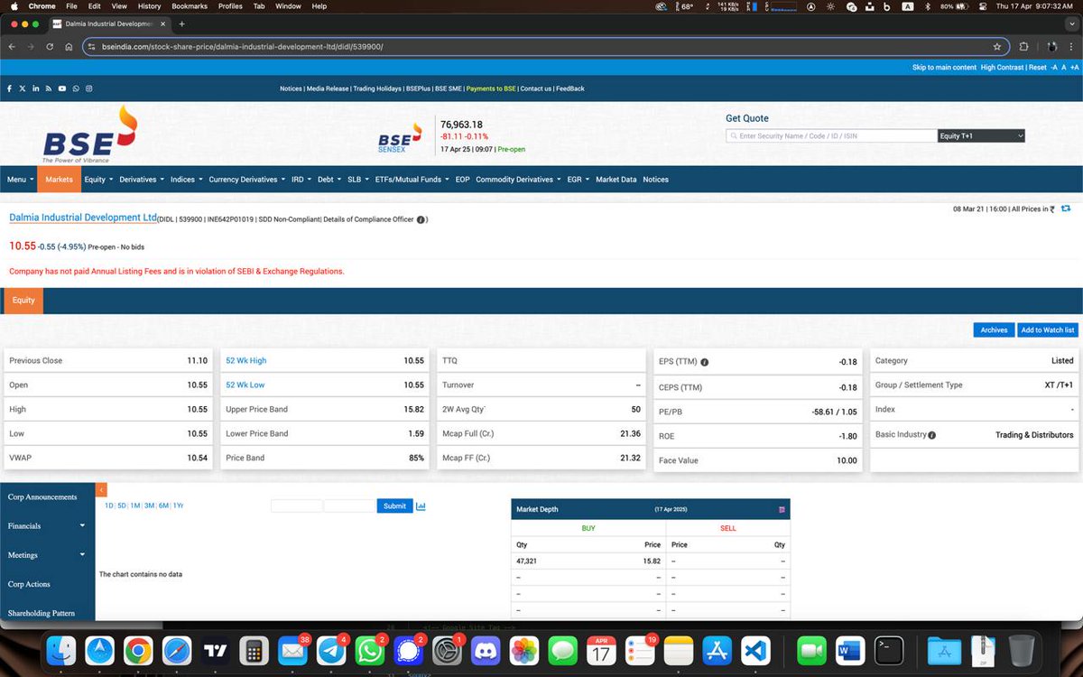 superprabhu's tweet photo. @BSEIndia @SundaramanR @Kamalakantharaj 4 @BrightcomGroup r u biased 🤔 SER &amp; DALMIA showing in your trading portal as SDD non complaint  yet allowed to trade. In our case @NSEIndia says fully compliant &amp; no fines pending. @SEBI_updates 🙏intervene for 6.5 lk investors. Proof 👇 https://t.co/BAbLjDeWxe