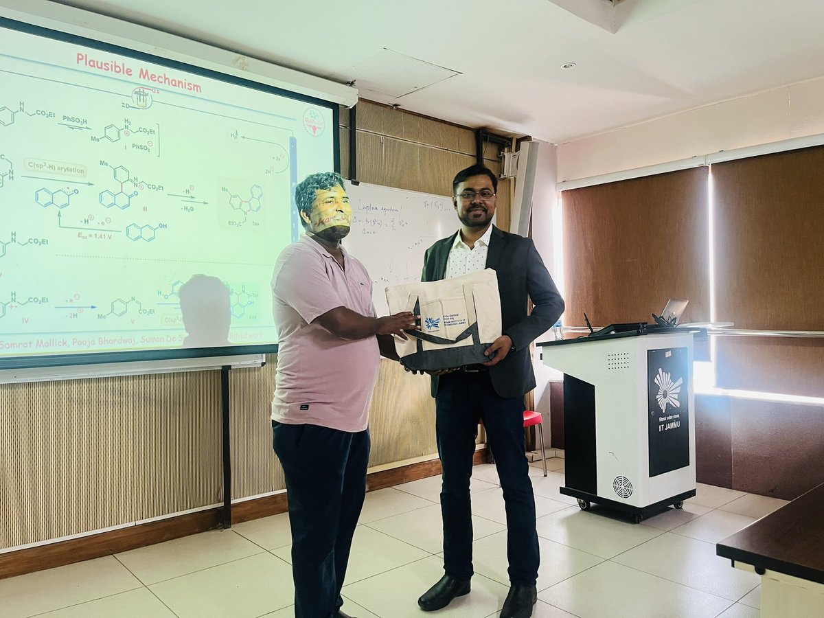 We are grateful to Prof. Suman De Sarkar <a href="/sds_iiserk/">Suman De Sarkar</a> for visiting <a href="/IITJammu/">IIT Jammu</a> and delivering an inspiring talk on ‘Regulating Chemoselectivity through Electro- and Photocatalysis’