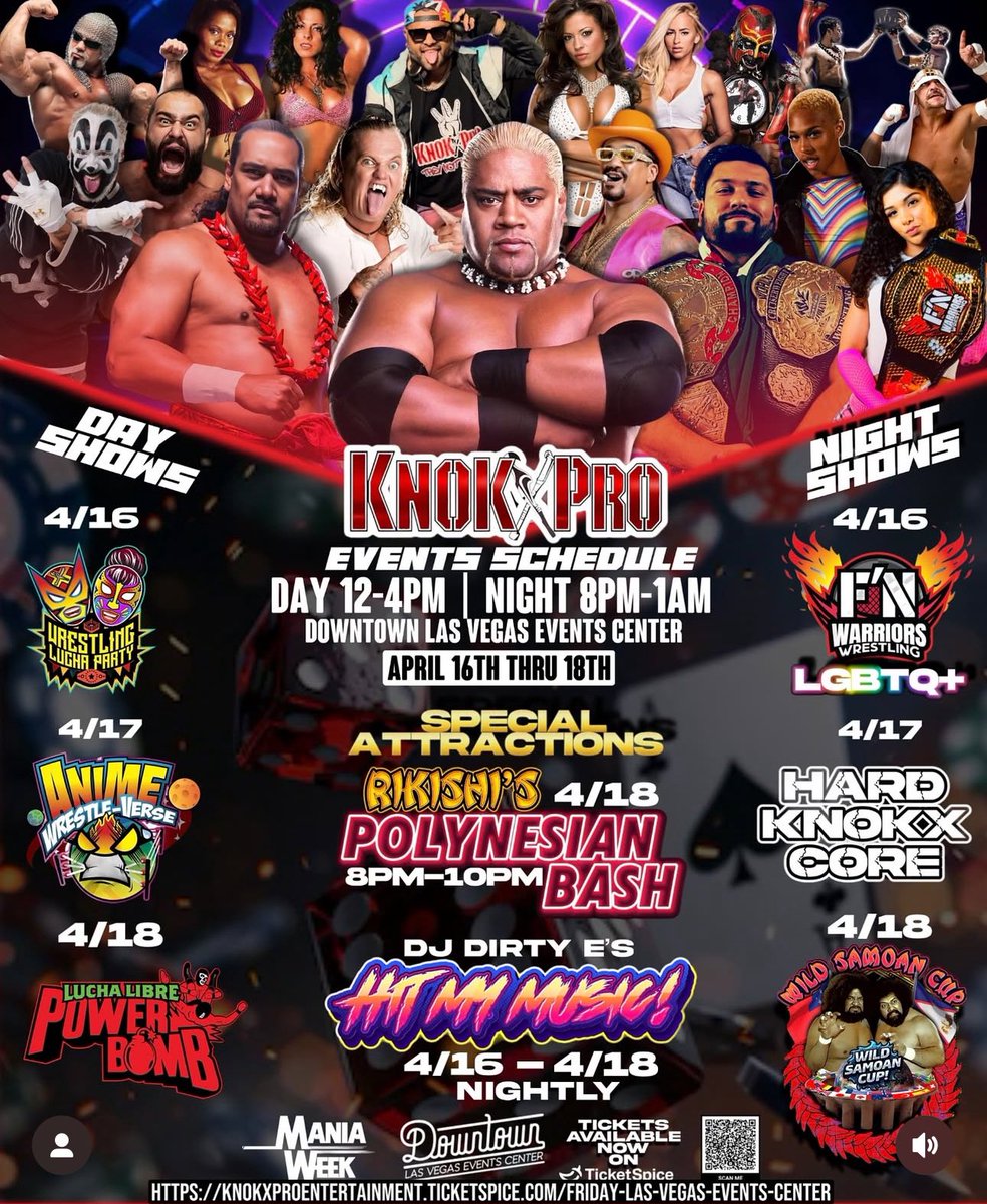 It’s WRESTLEMANIA week and the Anoa’is are taking over

You here in Vegas early? Come meet us at Downtown Las Vegas Events Center for Knokx Pro special events.

Get your tickets now.
#Anoai1 #SamoanDynasty #KnokxPro #AnoaiStrong BLOODLINE🩸