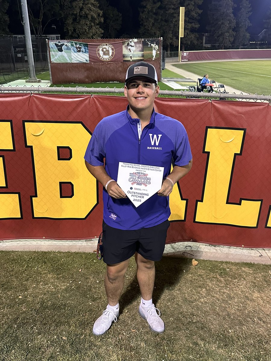 Congratulations to Trey Morris on being named the 2025 Most Outstanding Pitcher of the Fresno Easter Classic. Thank you to Fresno High for allowing us to be a part of this great event!