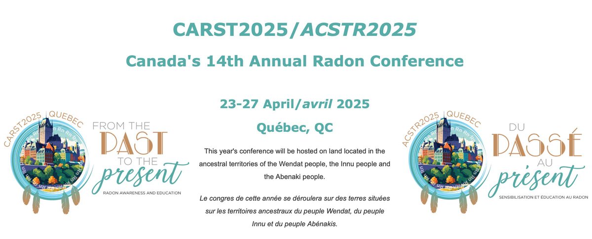 ⏳ Time flies! The 2025 CARST Annual Radon Conference is next week! 🚀

Radonova will be in Québec City--stop by our booth and chat with our radon experts. 🏡☢️

🔗 Learn more: carst.ca/page-1859850 #Radon #CARST2025