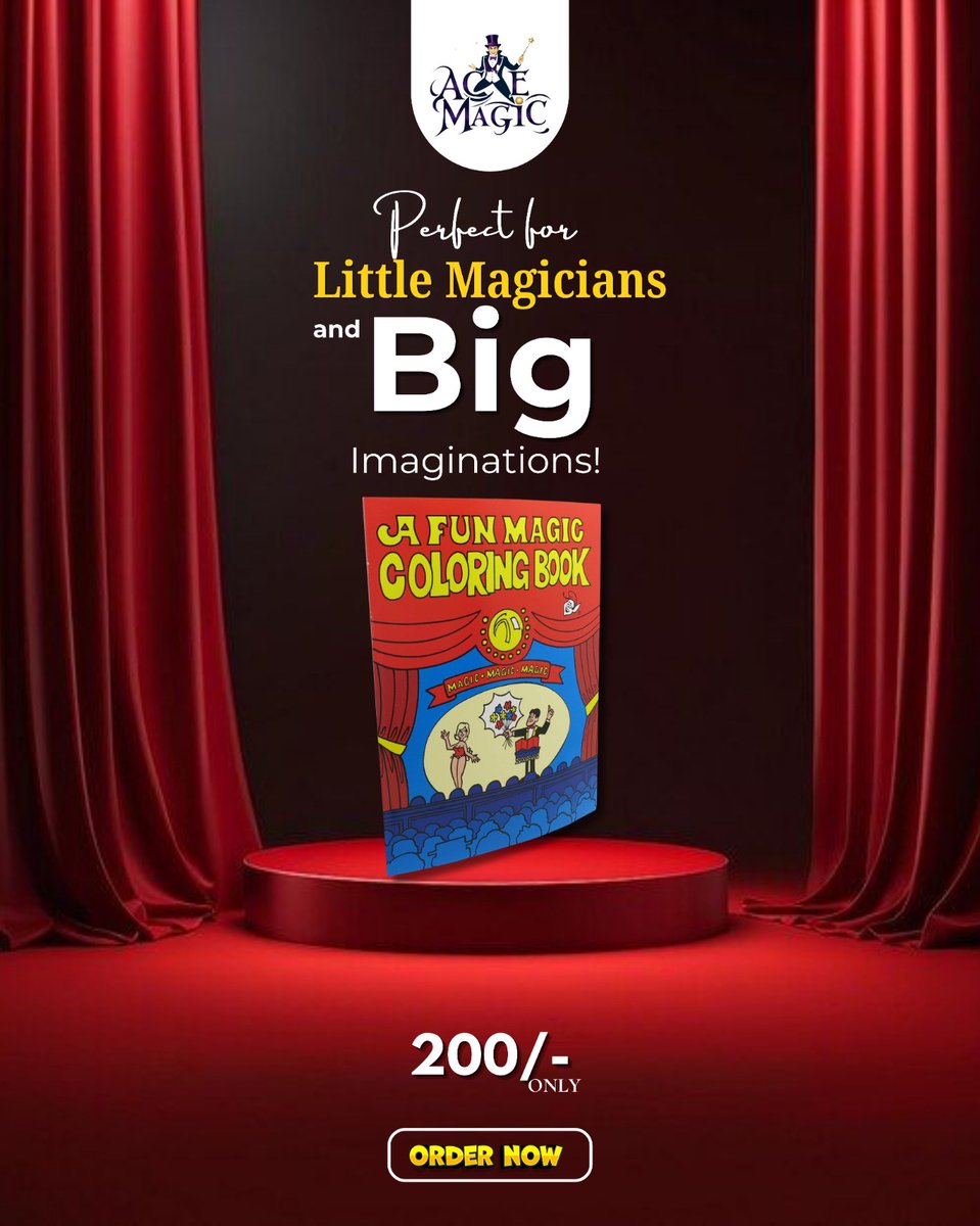 Acemagic2024's tweet image. ✨🎩 Unleash the Magic in Every Stroke!

#AceMagic #FunMagicColoringBook #MagicForKids #LittleMagiciansBigDreams #CreativeKidsIndia #MagicBookForChildren #ColoringBookForMagicians #FunWithColorsAndMagic #MagicLearningFun #KidsEntertainmentBook #MagicPropsIndia #ImaginationUnleash