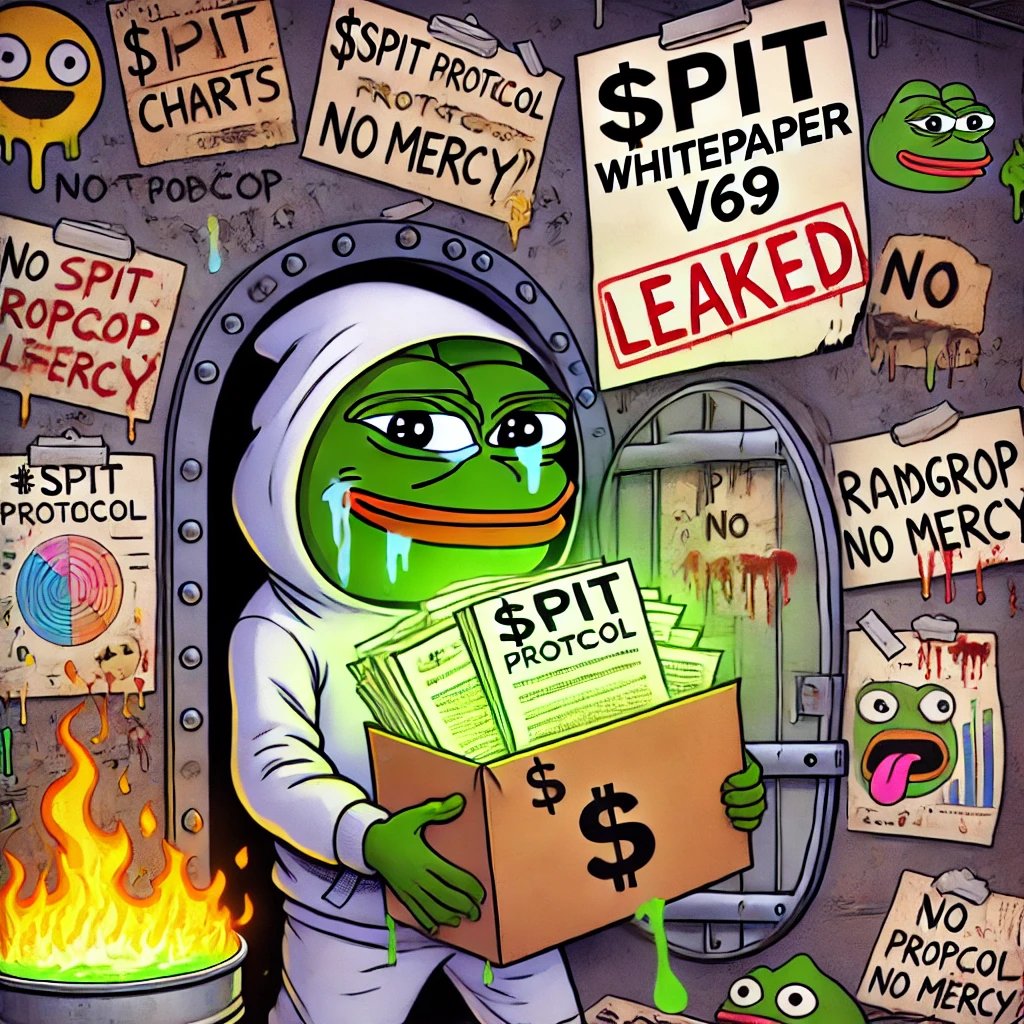 Spitmeme_coin's tweet photo. $SPIT Whitepaper V69 just leaked.

No roadmap. No fundamentals. Just drip.

Protocol status: chaotic and wet.

#SPIT #WhitepaperLeak #SPITProtocol #OnlyTheWetSurvive #SPITArmy #MemeCoinIntel #PumpFun #SolanaSecrets https://t.co/JNgmWolYoR