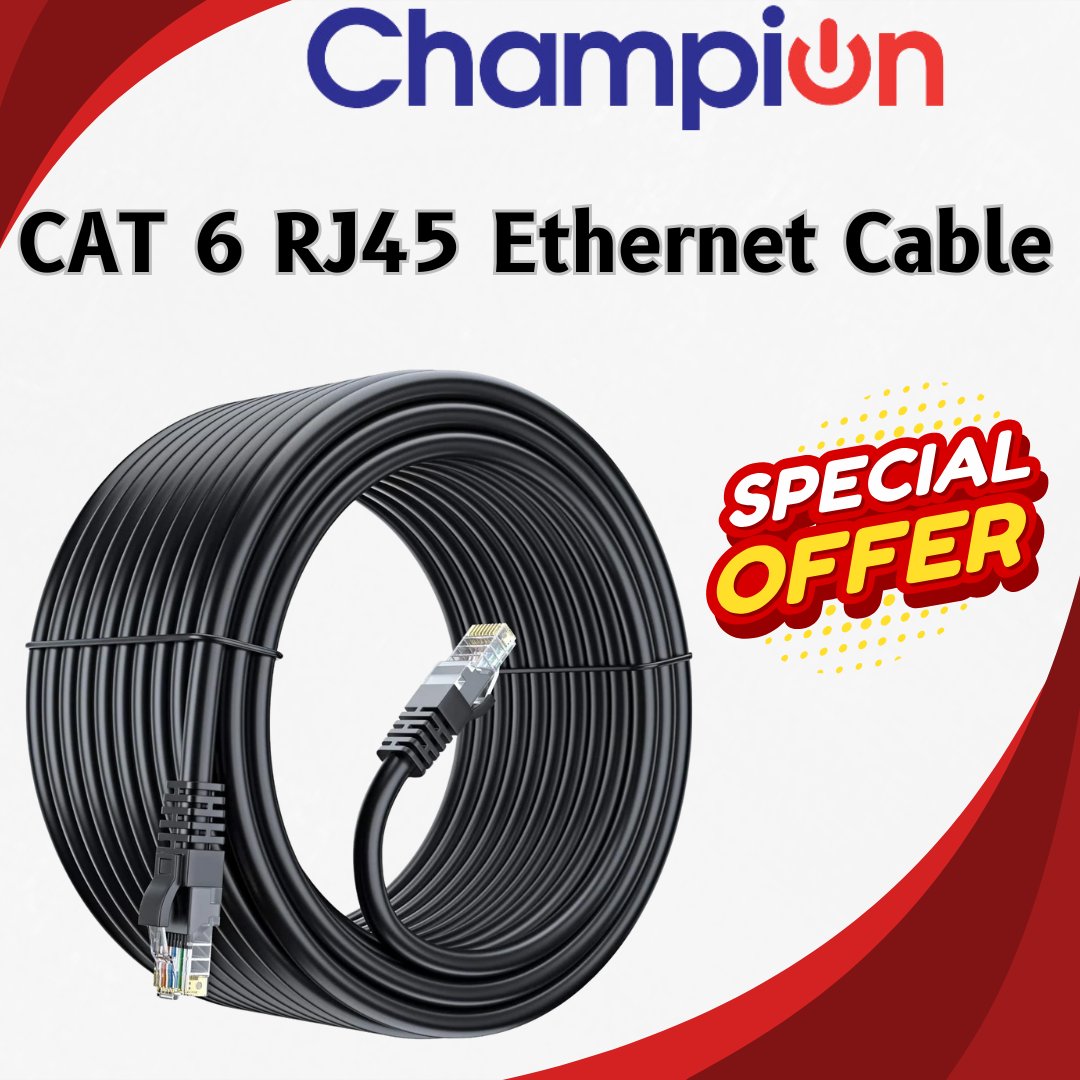 ChampionComps's tweet image. High-Speed Champion CAT 6 RJ45 Ethernet Cable – Special Offer! 
#CAT6Cable #EthernetCable #HighSpeedInternet #RJ45 #NetworkCable #LANCable #GigabitInternet #CableDeal #ConnectivityMatters #InternetEssentials #FastInternet #HomeNetworking #TechDeals #NetworkingGear