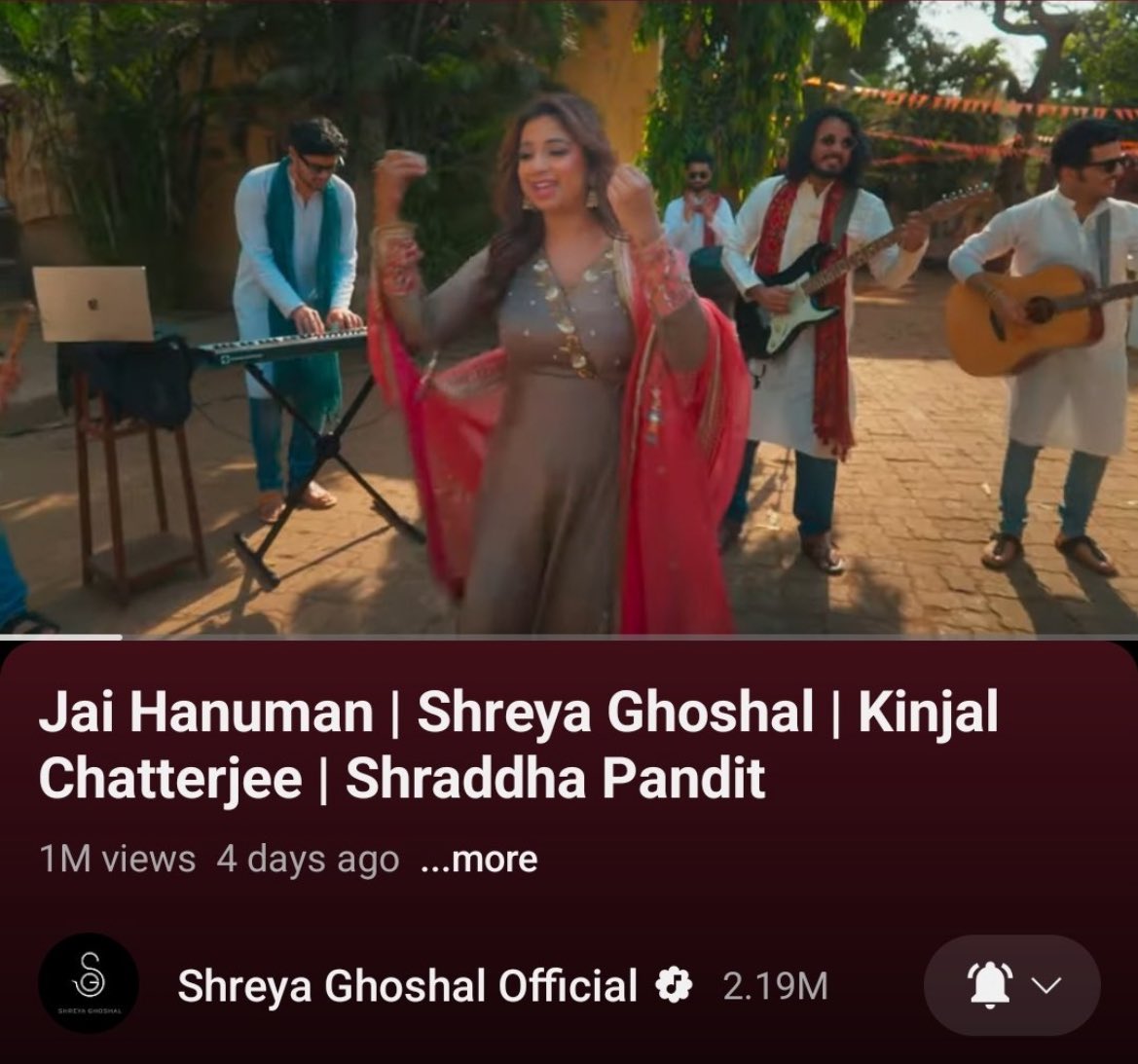 pradipta #TeamShreya #SGTribe (@sgian_pradipta) on Twitter photo #Jaihanuman is heating 1M ✨ congratulations <a href="/shreyaghoshal/">Shreya Ghoshal</a> your independent songs are giving us more power and strength✨🩷 more to go…
youtu.be/TnkzBj51bL8?si… #Jaihanuman is heating 1M ✨ congratulations <a href="/shreyaghoshal/">Shreya Ghoshal</a> your independent songs are giving us more power and strength✨🩷 more to go…
youtu.be/TnkzBj51bL8?si…