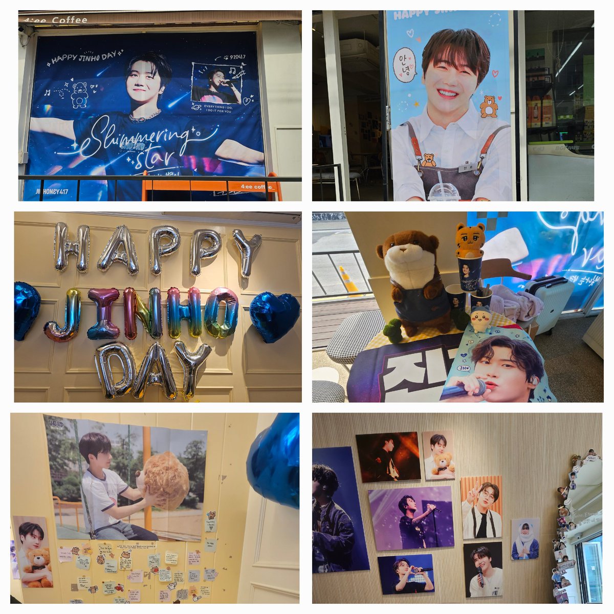 #영원히_빛나는_별이_진호야
진호님 생일을 축하하며
생일카페를 방문했답니다 
1년만에 방문하네요 
예쁘고 멋진 사진들과 진호님 목소리가 가득하니 너무 좋아요 
감사합니다