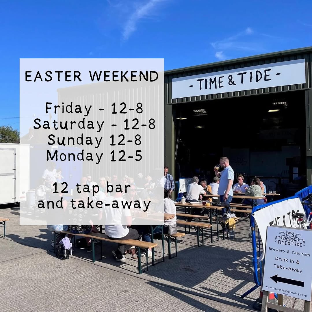 Time &amp; Tide Brewery's Easter Weekend
Time &amp; Tide Brewery, Statenborough Farm, Felderland Lane, Worth, CT14 0BX
Fri, 18/4/2025 - Mon, 21/4/2025

facebook.com/timeandtidebre…