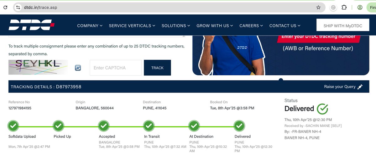 brandrp's tweet photo. @DTDCIndia I got a mail from DTDC saying the consignment with a new number is delivered to a Pune (Maharashtra) address but my delivery location was Khanna (Punjab). Why this nonsense? Where is my packet? https://t.co/V6I51hUWvX