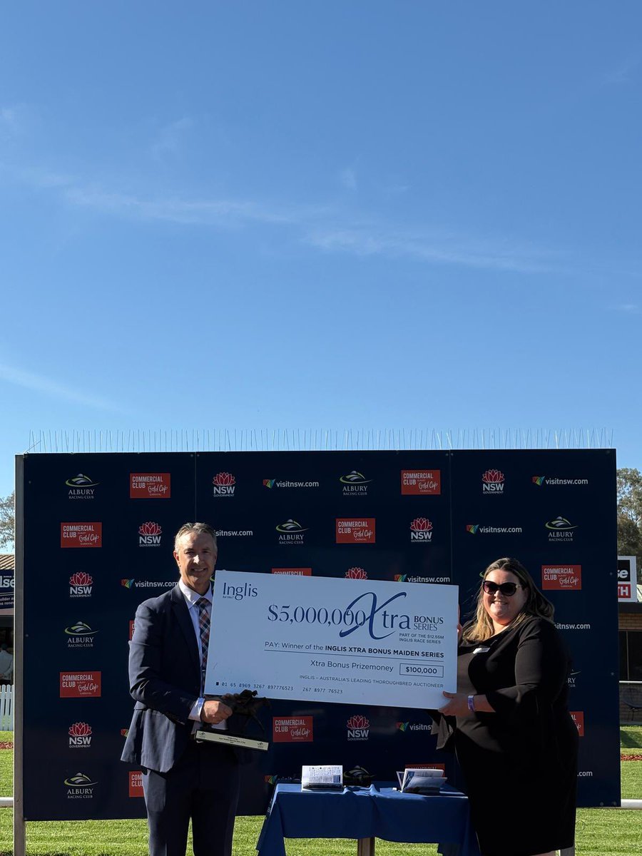 inglis_sales's tweet image. DUBAI DARLING (Pride Of Dubai) secures the $100k #InglisXtraBonus at @AlburyRacing for @mcsmithracing. The 3YO filly was a $7,500 purchase at #InglisClassic from Carramar Park! Congratulations to her connections.