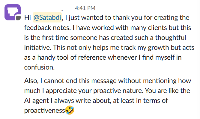 SatabdiWriter's tweet photo. Never have I ever been likened to an AI agent 
ROFL https://t.co/P95dEUkD4Q