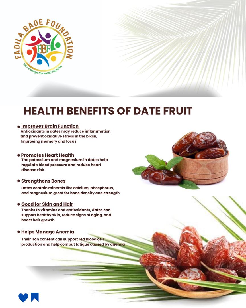 fbf__official's tweet photo. Did You Know?

The health benefits of Date fruit.

#DYK https://t.co/g0Ev86ii1A