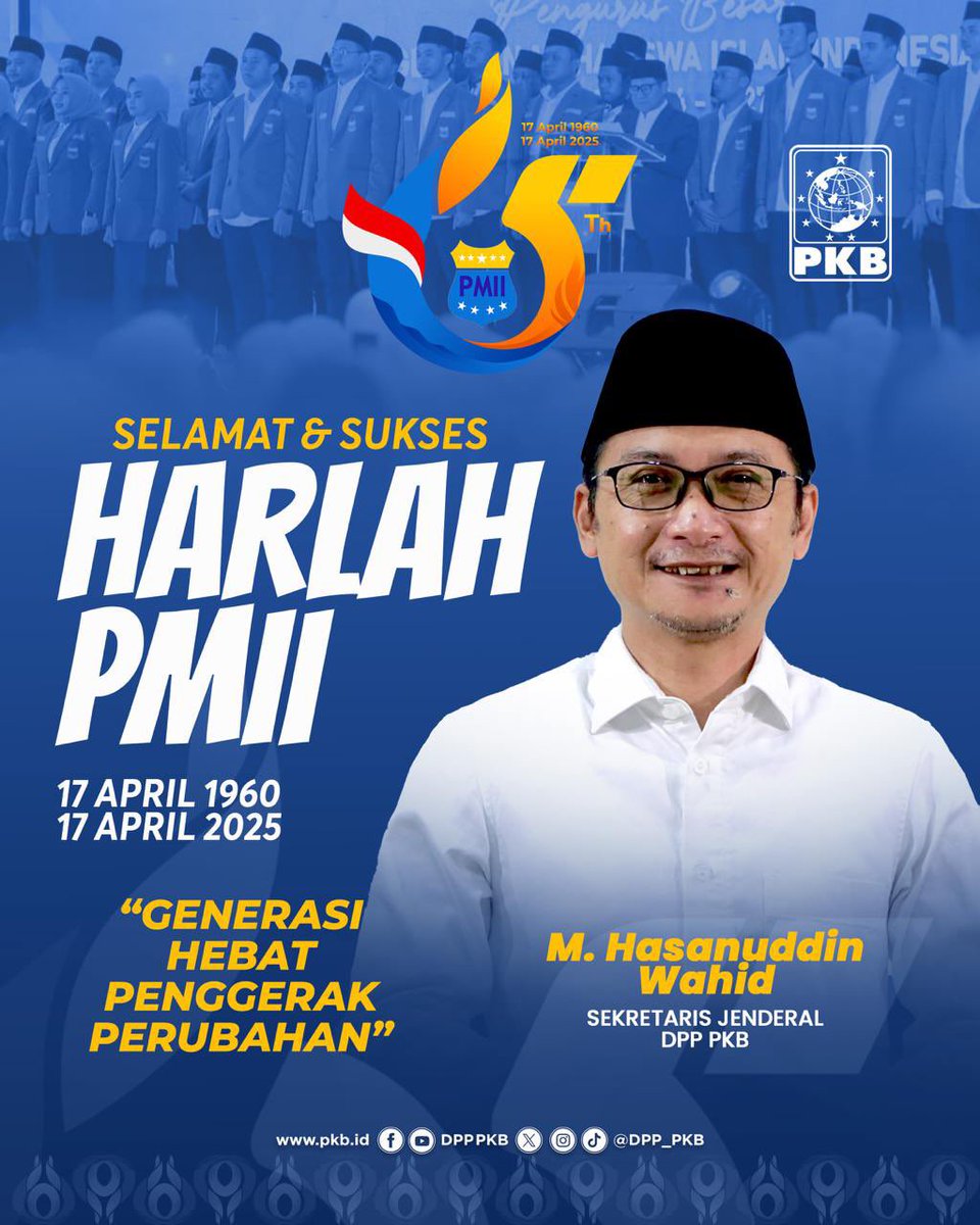 65 tahun bukan sekadar usia, tapi bukti konsistensi PMII dalam merawat nilai, membela rakyat, dan menggerakkan perubahan. Selamat Harlah <a href="/pmii/">PMII</a> terus jadi garda terdepan perjuangan!

#HarlahPMII65
#PMIIPenggerakPerubahan