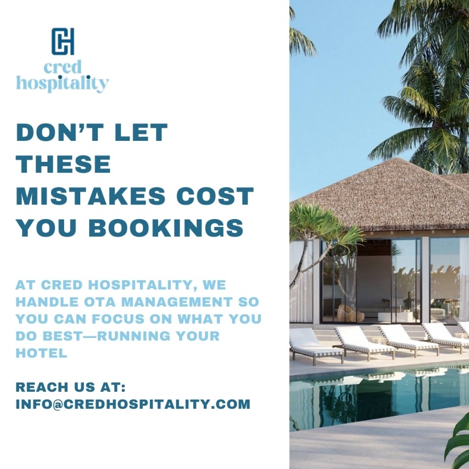 CredHospitality's tweet photo. Booking blunders? Here are 5 OTA mistakes hotels MUST avoid 🚨
. 
. 
#hotelmanagement #hospitality #travel #otaoptimization #UnitedStatesofamerica #londonhotels #ukhotels https://t.co/mo9hyjtNx4