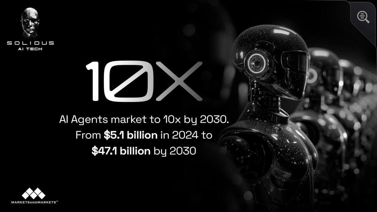AITECHio's tweet image. 🌟 AI Agents Market Set to 10x by 2030!

According to MarketsandMarkets, the AI Agents market is projected to grow 10x, from $5.1B in 2024 to $47.1B by 2030.

This growth signals a massive shift in how businesses and users will build, automate, and operate in the AI era.