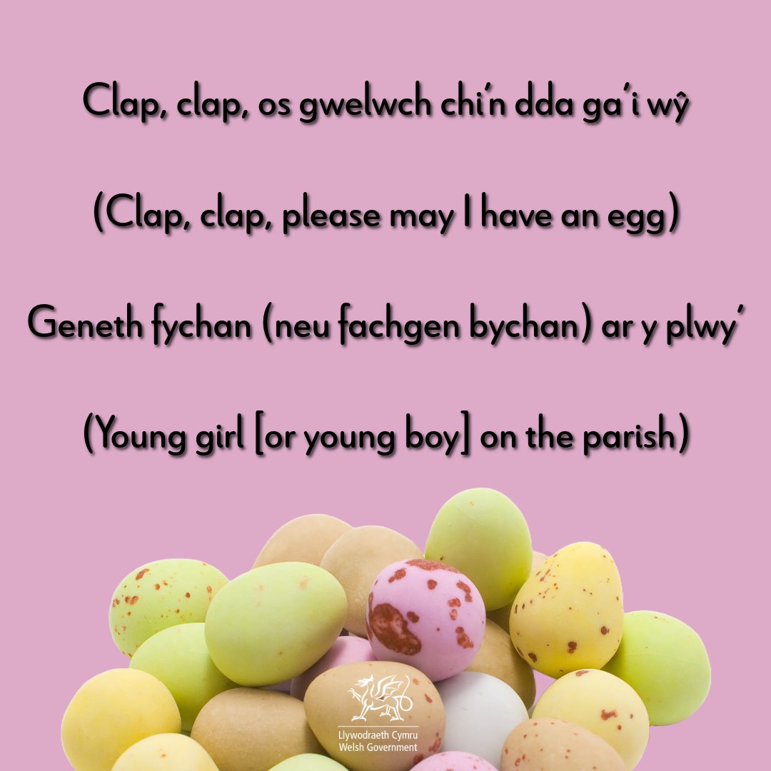 Who is familiar with this strange Welsh rhyme? 🥚

It comes from the Easter tradition of children going from farm to farm “clapping for eggs”.

Do you know any other strange Easter traditions from Wales? 🤔