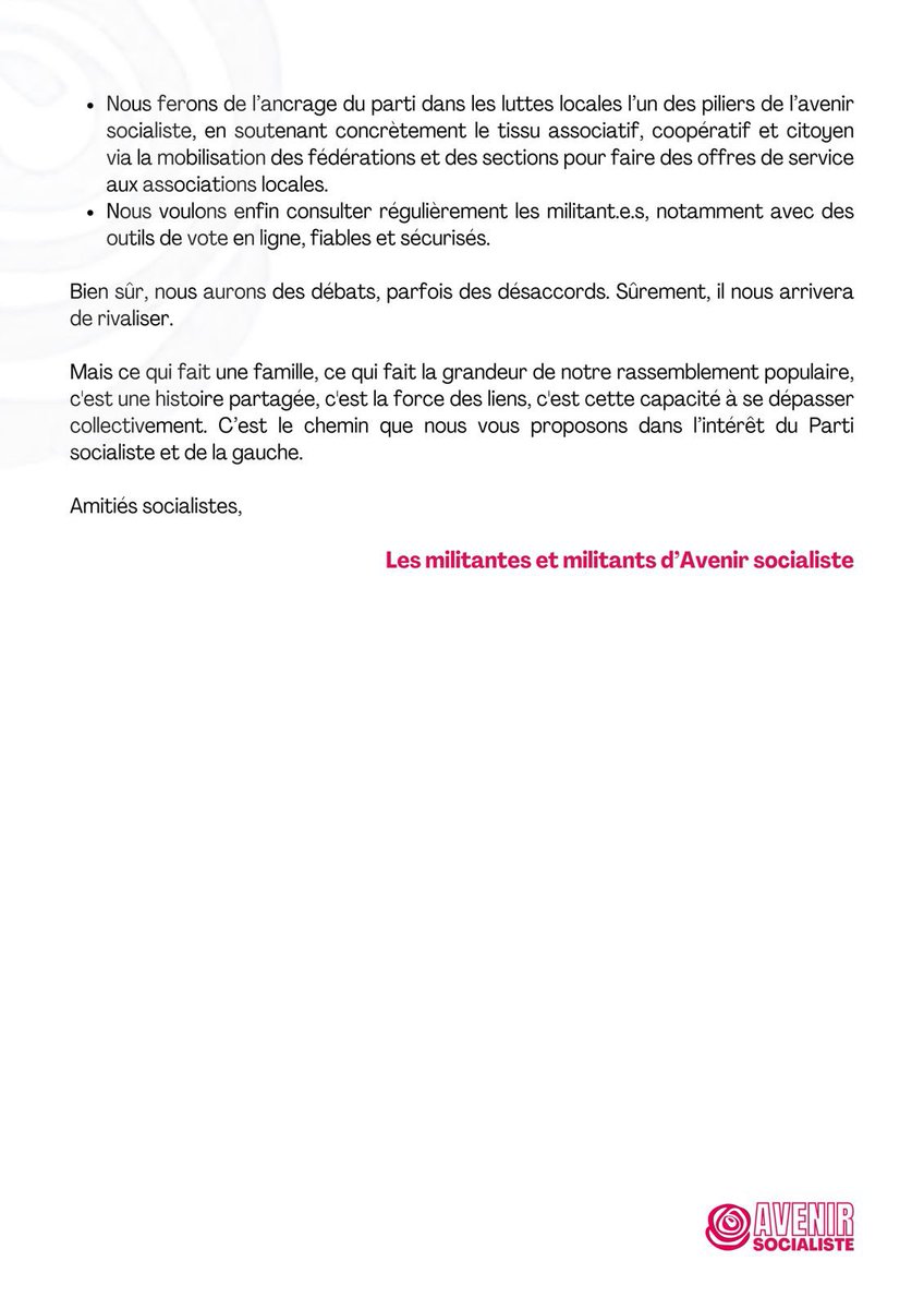 Avenir socialiste (@av_socialiste) on Twitter photo 🌹 Aux premier·e·s signataires de <a href="/Unir__/">Unir.</a>, <a href="/DLesSocialistes/">Debout Les Socialistes</a>, <a href="/coeurdelagauche/">Le Coeur de la gauche !</a>, <a href="/Refondations1/">Refondations</a> et <a href="/NouveauSoc/">Le Nouveau Socialisme</a>, confrontons-nous pour mieux nous rassembler ⬇️⬇️⬇️ 🌹 Aux premier·e·s signataires de <a href="/Unir__/">Unir.</a>, <a href="/DLesSocialistes/">Debout Les Socialistes</a>, <a href="/coeurdelagauche/">Le Coeur de la gauche !</a>, <a href="/Refondations1/">Refondations</a> et <a href="/NouveauSoc/">Le Nouveau Socialisme</a>, confrontons-nous pour mieux nous rassembler ⬇️⬇️⬇️