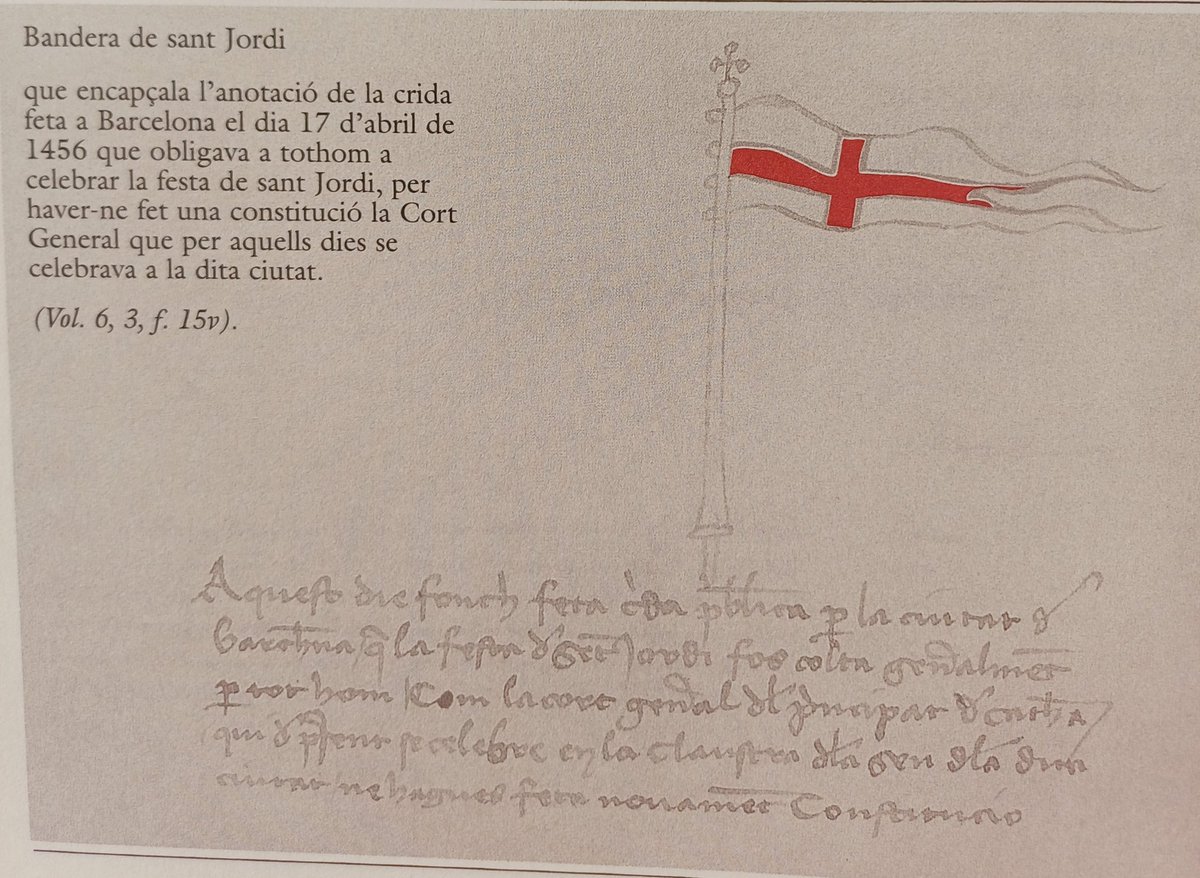 El 17 d'abril de 1456, avui fa 569 anys, la Generalitat de Catalunya feia públic que en endavant la festa de Sant Jordi seria festa a tot el país. No existia Espanya i Madrid no era capital ni de Castella, però a Catalunya ja se celebrava Sant Jordi. Bona lectura <a href="/salvadorilla/">Salvador Illa Roca</a>