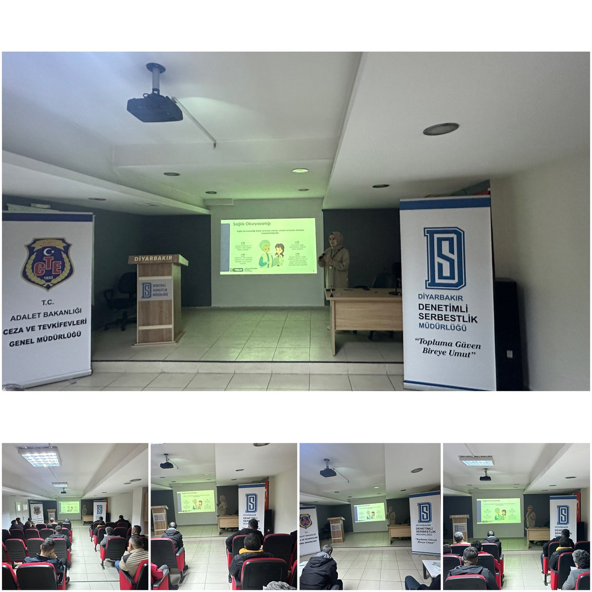 Diyarbakır Yeşilay Şube Başkanlığı uzmanları tarafından yükümlülerimize sağlıklı yaşam,sağlıklı beslenme gibi konularda seminerler verilmektedir. Bağımlılıkla mücadelede önemli paydaşımız olan Yeşilay'a teşekkür ederiz! <a href="/huseyinsk23/">Dr. Hüseyin ŞIK</a> <a href="/Sinan_yasar_/">sinanyaşar</a> <a href="/yesilay21/">Yeşilay Diyarbakır Şubesi</a>