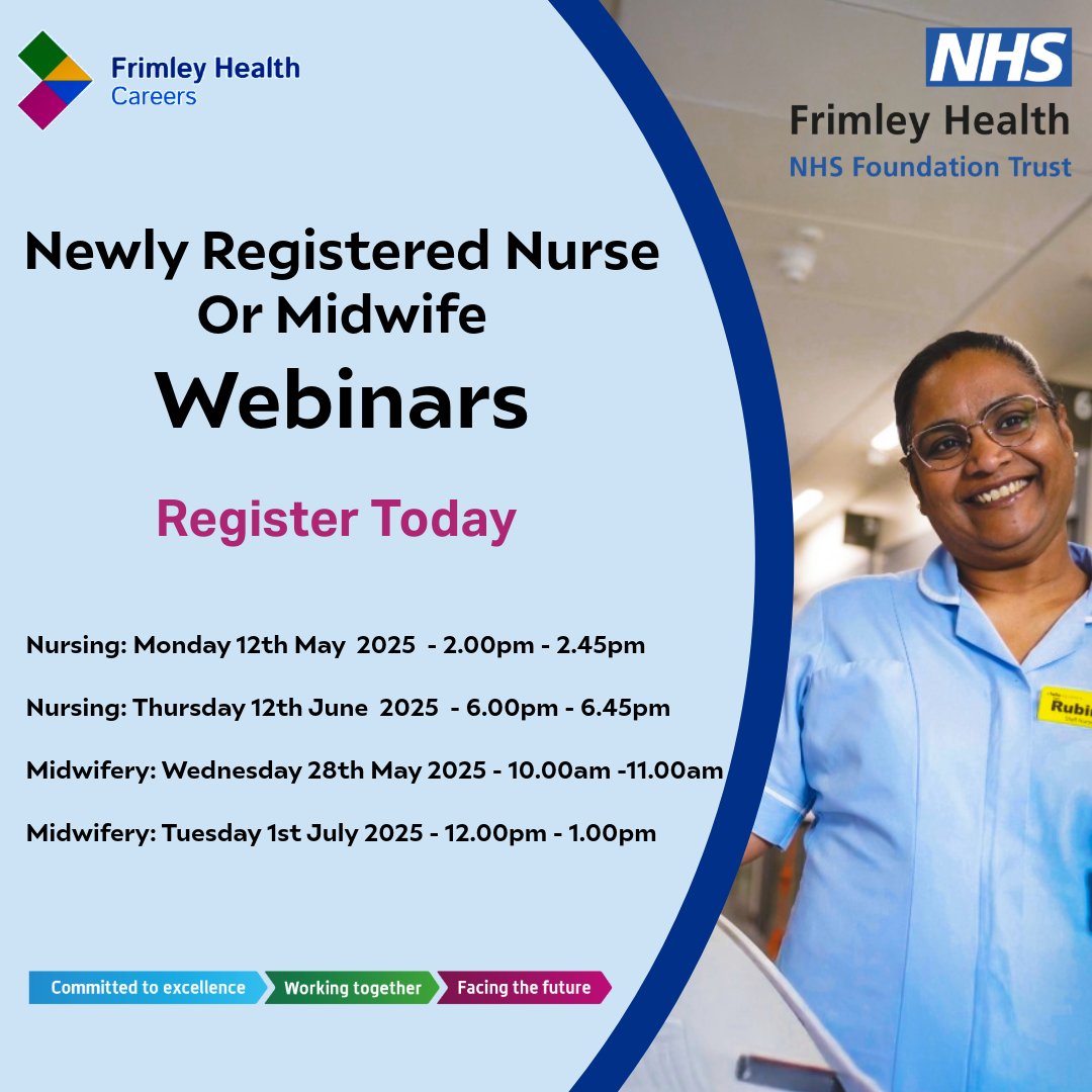 Are you qualifying soon and looking at where to take the next step? Join us at our ‘Newly Qualified Nurse &amp; Midwife’ webinars to find out more about our preceptorship programmes.
To register click on the following link: eventbrite.co.uk/e/preceptorshi…