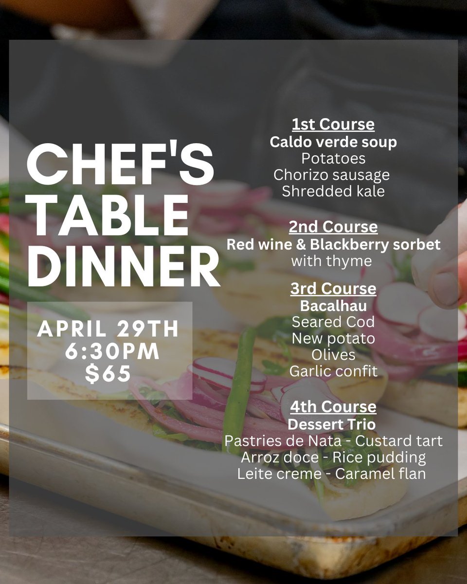 Experience the fun and flavourful adventure of our Chef's Table Dinner April 29th! Our students look forward to serving you!
Space is limited so make your reservation today!⁠
(519) 743-8335⁠
⁠