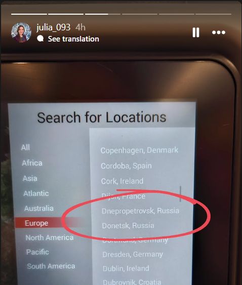 United24media's tweet photo. ��� South Korean airline @AsianaAirlines has marked Ukrainian cities Dnipro (formerly Dnipropetrovsk) and Donetsk as part of Russia on its on board passanger monitors, according to user reports. https://t.co/2z8gqalRtL