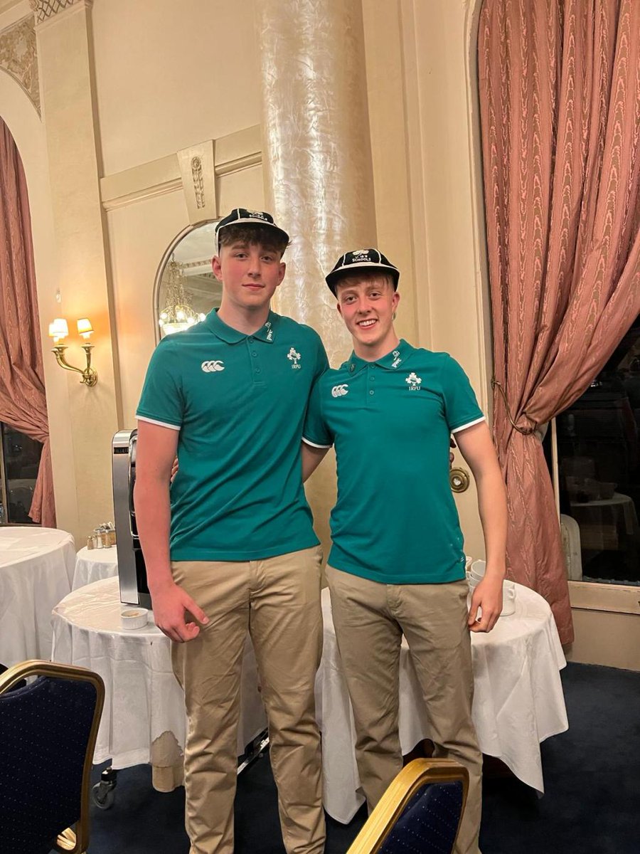 Congratulations to Frank Maher (4th Year) and Geoff O’Sullivan (5th Year) who were awarded their first Irish Rugby Caps at the U18 Schools 6Nations in Vichy, France, this week.