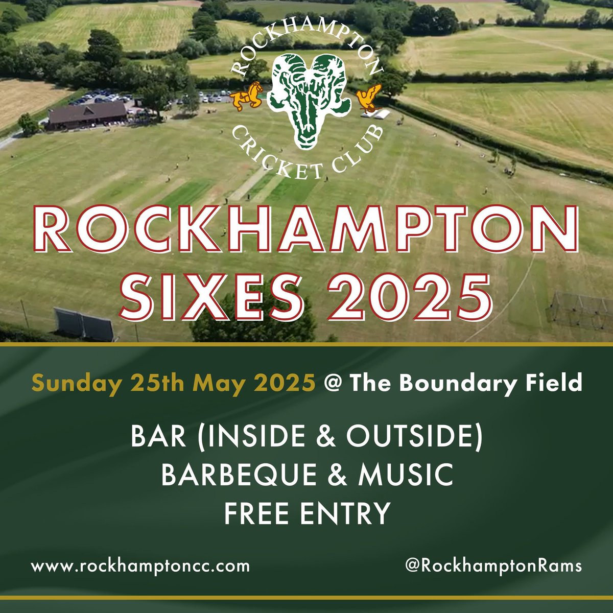 Bank holiday Sunday 25-May. Come and join us for the day in one of Gloucestershire’s most picturesque grounds.
#Rams #Rockhampton #sixes