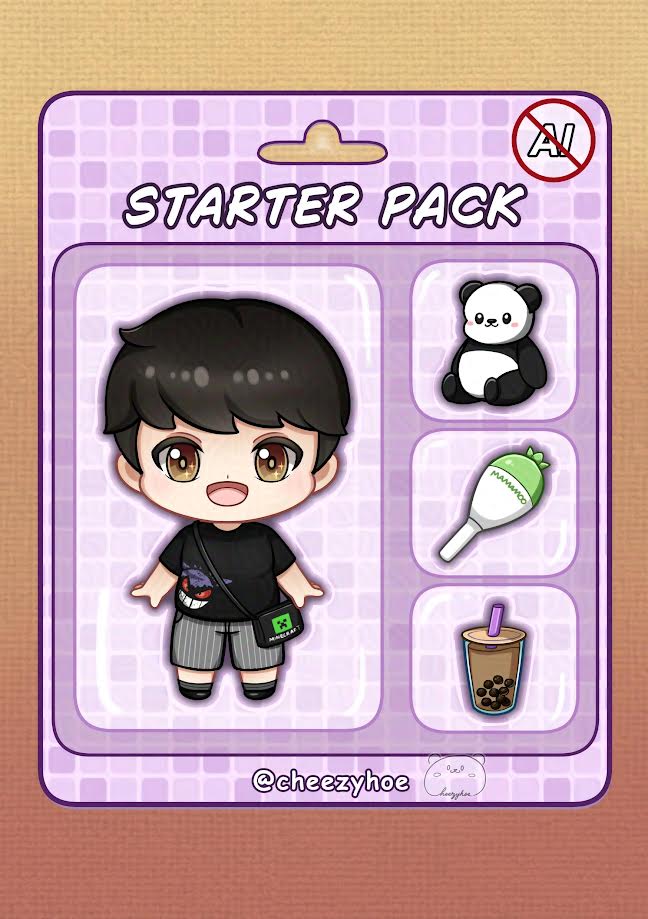 Joining the #StarterPackNoAI trend and also introducing myself 😄
I love Pandas 🐼, I have a dedicated to draw pandas <a href="/cheezyhoecreate/">cheezyhoecreates</a> 
I am a Moomoo and I draw MAMAMOO fanart <a href="/cheezymoo2006/">cheezymoo (Hiatus, waiting for Mamamoo comeback)</a> 
Lastly, I love Boba tea!! 🧋🧋🧋🧋