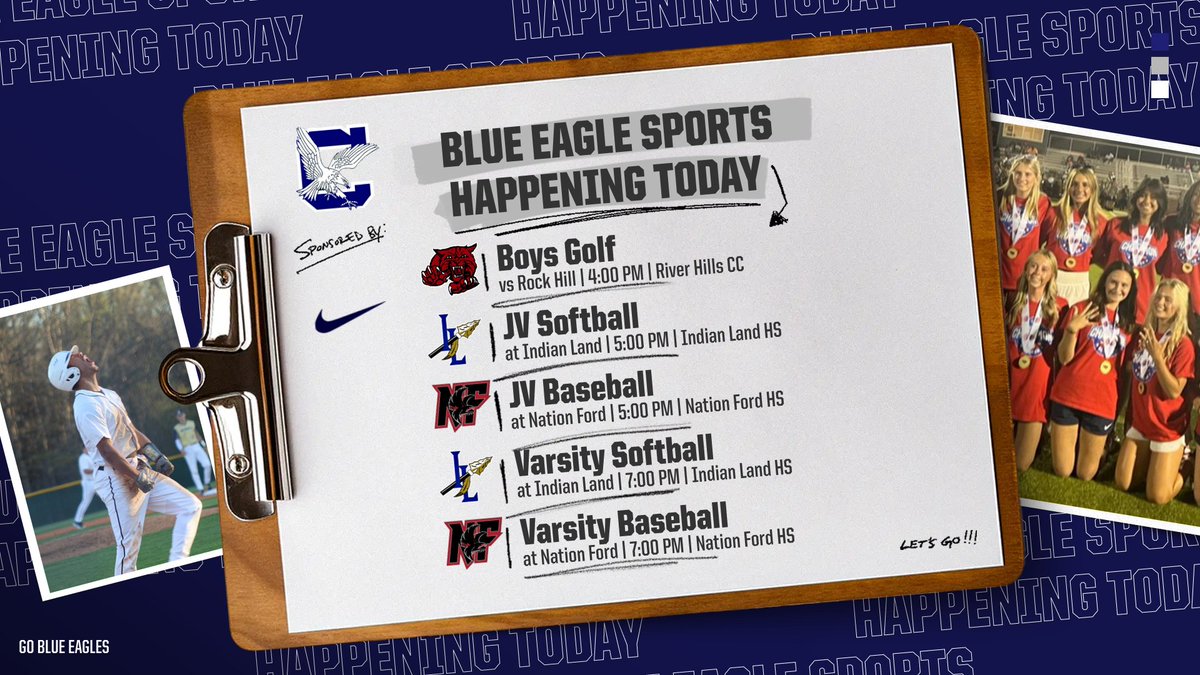 BlueEagleAD (@blueeaglead) on Twitter photo Blue Eagle Nation, here's your daily guide to all the athletic action happening today! Part 2 #GoBlueEagles <a href="/CHS_BlueEagles/">Clover High School</a> <a href="/9GC_BlueEagles/">9GC_BlueEagles</a> Blue Eagle Nation, here's your daily guide to all the athletic action happening today! Part 2 #GoBlueEagles <a href="/CHS_BlueEagles/">Clover High School</a> <a href="/9GC_BlueEagles/">9GC_BlueEagles</a>