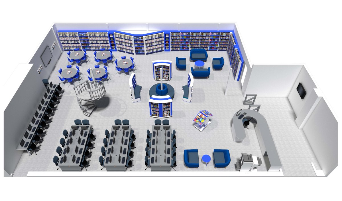 BookSpace's tweet image. Here’s a preview of some stunning 3D visuals we’ve created for schools recently. These inspiring spaces are being installed over the Easter holidays ready for the summer term. 📷 Keep an eye out for the final photos coming soon! #librarydesign #designservice #libraryproject