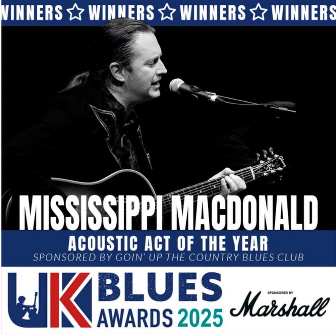 Congratulations to <a href="/sippiblues/">MississippiMacDonald</a>, Acoustic Act of the Year winner at the #UKBluesAwards2025! 

Watch him perform here live on Fri 30 May, book now via mycenaehouse.co.uk/events/mississ…

"Soul-drenched vocals &amp; masterful guitar work"