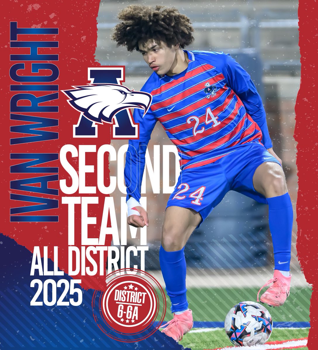 Congratulations to Sophomore Eagle, Ivan Wright! 🅰️🆙🦅
2025 District 6-6A Second Team