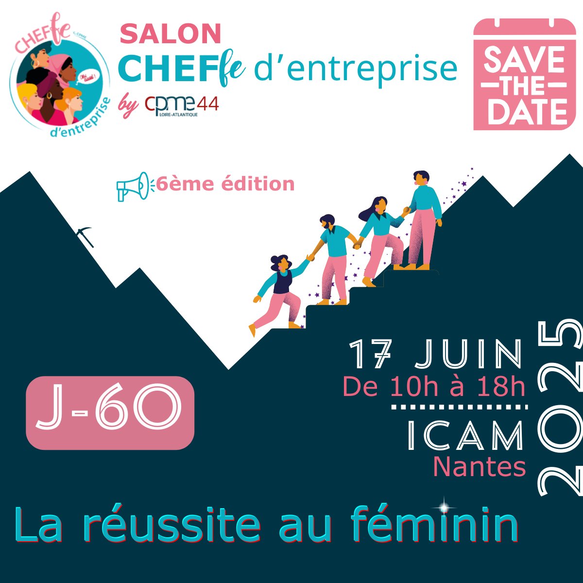 🚀J-60 avant le grand jour ! Le compte à rebours est lancé
🎟️La billetterie ouvre dans quelques jours : soyez prêts à réserver votre place pour une journée inspirante, enrichissante et 100 % dédiée à l'entrepreneuriat !
#saloncheffe #entrepreneuriatféminin #networking #business
