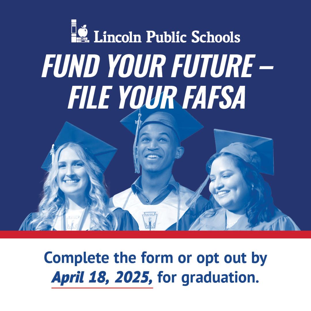 Graduating seniors, there’s still time to file your FAFSA! 🎓️ A new Nebraska state law requires public high school students to complete or opt out of filing the FAFSA form before graduation.

File your FAFSA today by going to bit.ly/DoTheFAFSA #DoTheFAFSA #FundYourFuture