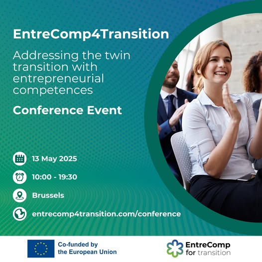 unioncamere's tweet photo. "#EntreComp4Transition: affrontare la #doppiatransizione con #competenzeimprenditoriali": martedì 13 maggio, presso la sede di rappresentanza a Bruxelles  dell'Unione delle Camere e delle Borse Merci della Turchia (@TOBBiletisim), si svolgerà la conferenza finale di @EntreComp4T. #Unioncamere è partner di questo progetto europeo guidato da @Eurochambres e finanziato dal programma #ErasmusPlus. Obiettivo: sostenere la #doppiatransizione, #green e #digitale, coltivando una mentalità imprenditoriale nei cittadini dell'#UE.  https://t.co/9E4hGmv5DM