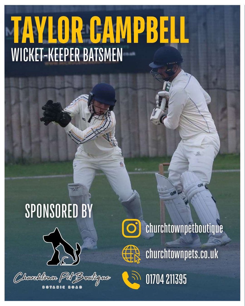 fhcricketclub's tweet photo. 🚨PLAYER SPONSORSHIP🚨

Our 1st Player sponsorship of the year is Wicketkeeper-Batsman Taylor Campbell who is sponsored by Churchtown Pet Boutique for the upcoming 2025 season🏏🐾

Thank you to Churchtown Pet Boutique for your support for the upcoming year! https://t.co/cqHtwrEr5Z