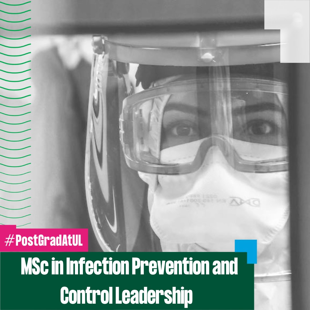NursingMid_UL's tweet photo. Are you interested in Infection Prevention and Control Leadership (MSc and PG Diploma options)?

For more information and for applications: https://t.co/T6B9PhGkqm

For queries, contact nm@ul.ie

#PostgradAtUL #UL https://t.co/Whb68eIOb8