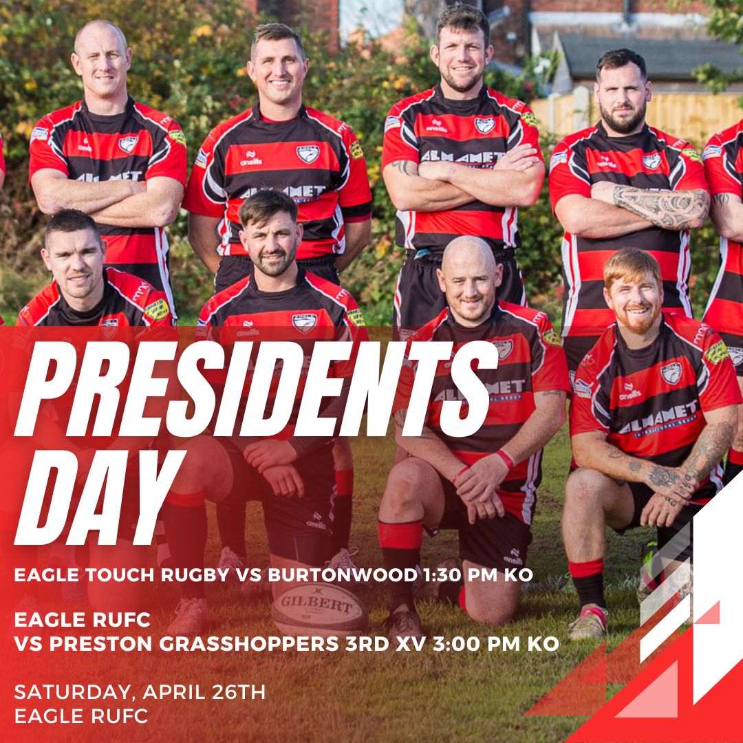 Eagle RUFC (@eaglerufc) on Twitter photo Presidents Day is nearly here!
Join us for the final game of the season vs <a href="/RugbyHoppers/">Preston Grasshoppers</a>
End of Season Awards
8 new Hall of Fame inductees
Food, drinks, family fun!
Sat @ Thornton Rd
1:30pm Touch KO | 3pm Rugby KO
#UpTheGulls #eaglerufc #rugbyunion #touchrugby Presidents Day is nearly here!
Join us for the final game of the season vs <a href="/RugbyHoppers/">Preston Grasshoppers</a>
End of Season Awards
8 new Hall of Fame inductees
Food, drinks, family fun!
Sat @ Thornton Rd
1:30pm Touch KO | 3pm Rugby KO
#UpTheGulls #eaglerufc #rugbyunion #touchrugby