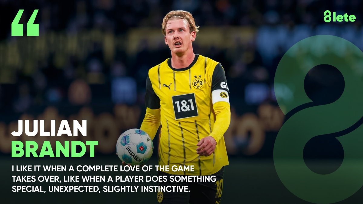 From a small German town to global football stages, Julian Brandt’s journey shows what quiet perseverance can achieve. Doubts, pressure, expectations - he faced them all with grace. A reminder: growth happens when you keep showing up. #8lete #JulianBrandt