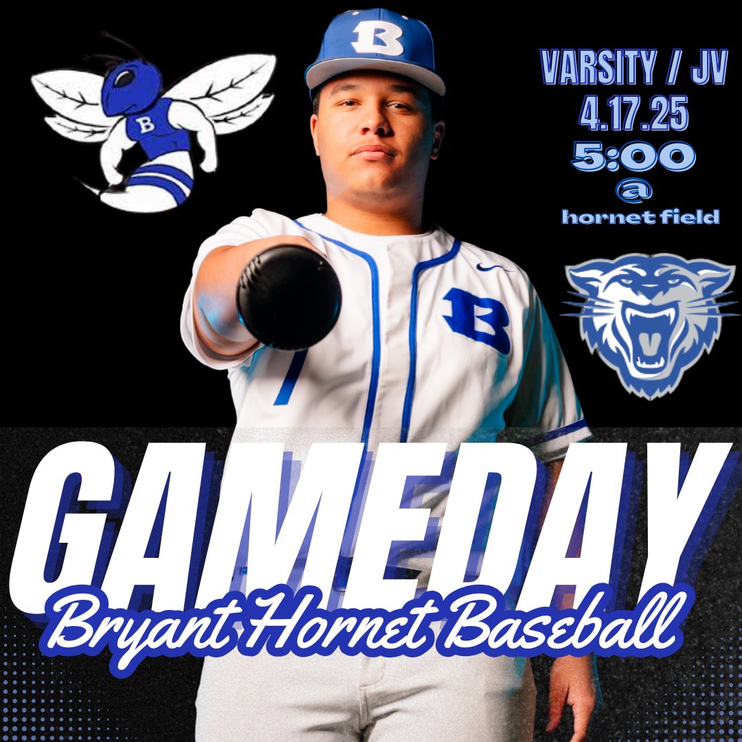 Conference Game 
📆 4.17.25
🆚 Conway Wampus Cats
 📍Hornet Field
🕛 5:00
🎟️ bryant-athletics.ticketleap.com/baseball---vjv…
📺 web.gc.com/teams/psaCy0bL…