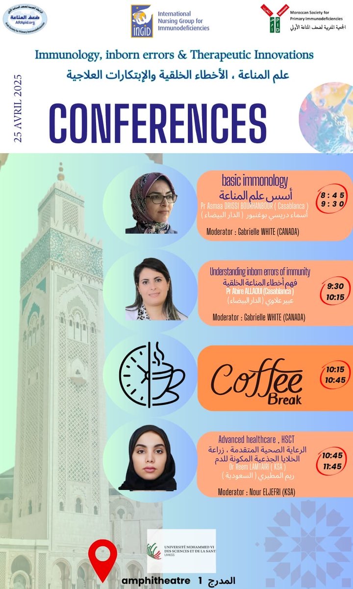 INGID (@ingid_tweets) on Twitter photo Seize the rare opportunity to attend INGID-ARAPID 2025 conference in Morocco, Casablanca with expert lectures and practical simulation at the workshop
Date 25-26 April 2025
For more details contact
Mary-Louise.Daly@usb.ch Seize the rare opportunity to attend INGID-ARAPID 2025 conference in Morocco, Casablanca with expert lectures and practical simulation at the workshop
Date 25-26 April 2025
For more details contact
Mary-Louise.Daly@usb.ch