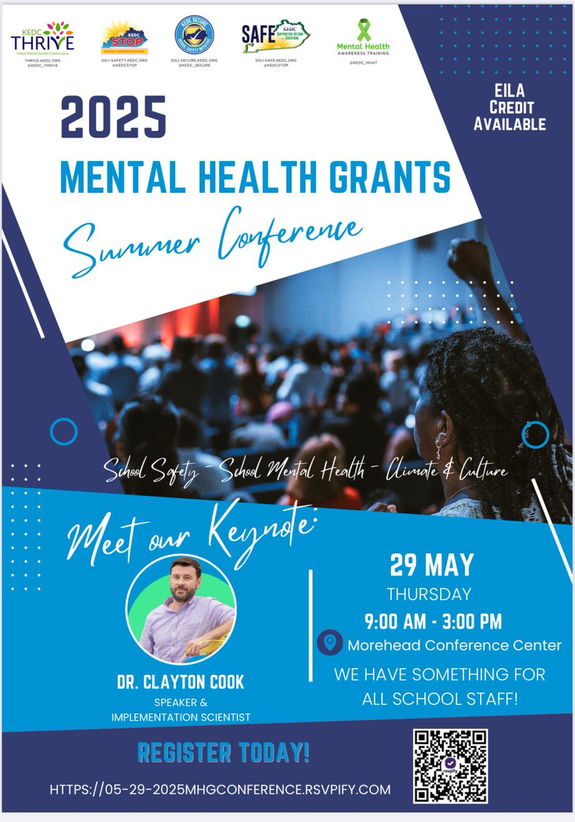 Register now for our <a href="/KEDCGrants/">KEDC Grants</a> Mental Health Summer Conference, Thursday, May 29th 9:00-3:00 at the Morehead Conference Center! Details and QR are below! <a href="/KEDC1/">KEDC</a>